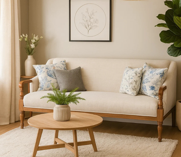 Cassia 2 Seater Teak Wood Sofa